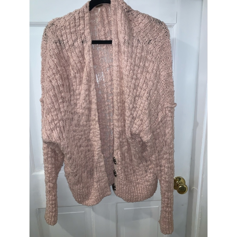 Free People Pink Knit Cardigan